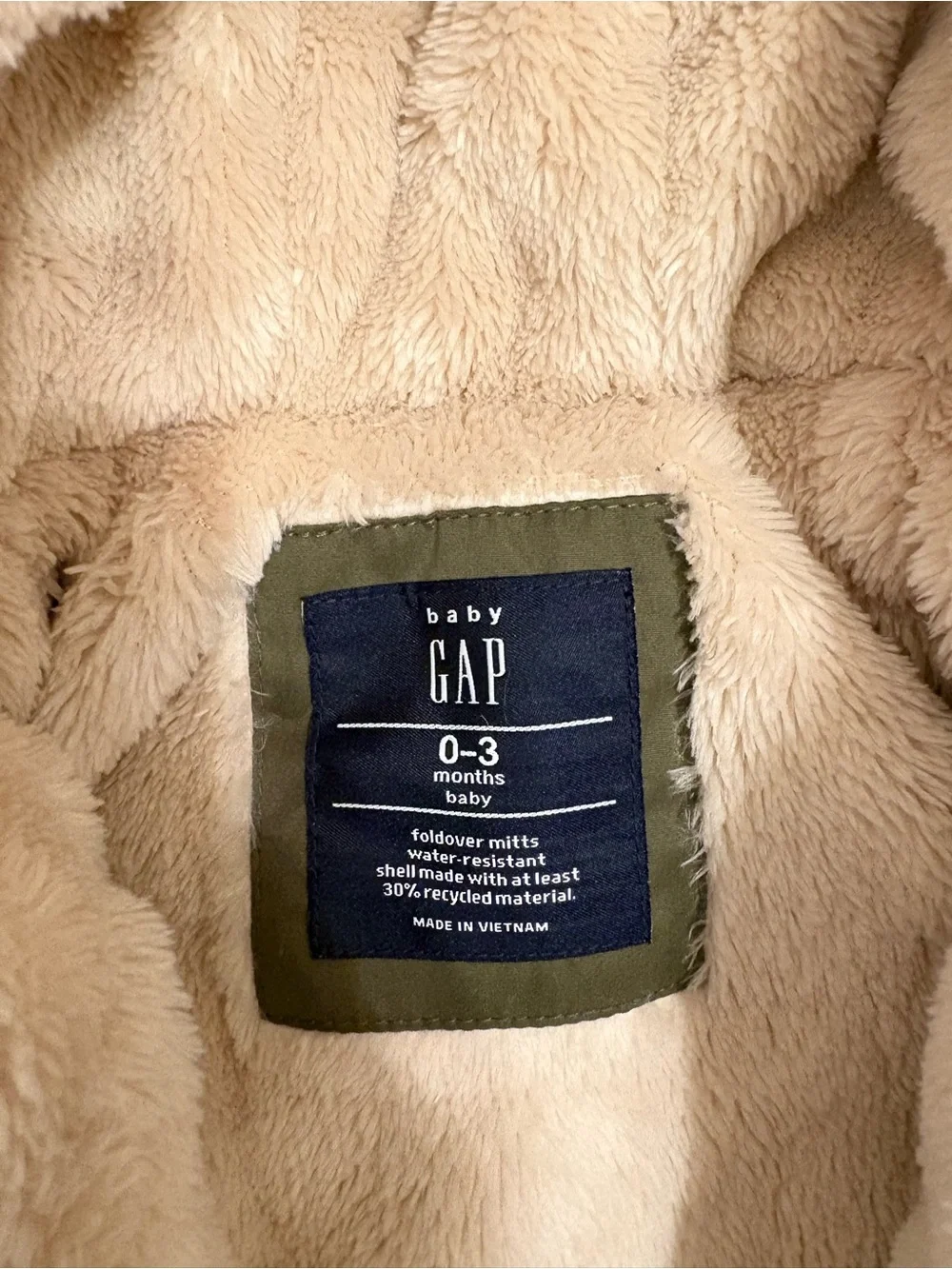 GAP Olive Quilted Hooded Footie with Sherpa Ears